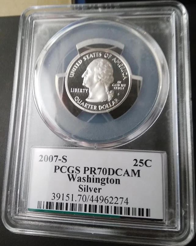 :2007-S S25C WASHINGTON STATE QUARTER PCGS PR 70 DCAM SILVER RARITY R3 TOP-POP - Image 2 of 2