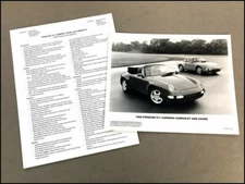 1995 Porsche 911 Factory Original Photo and Press Release Brochure and Specs