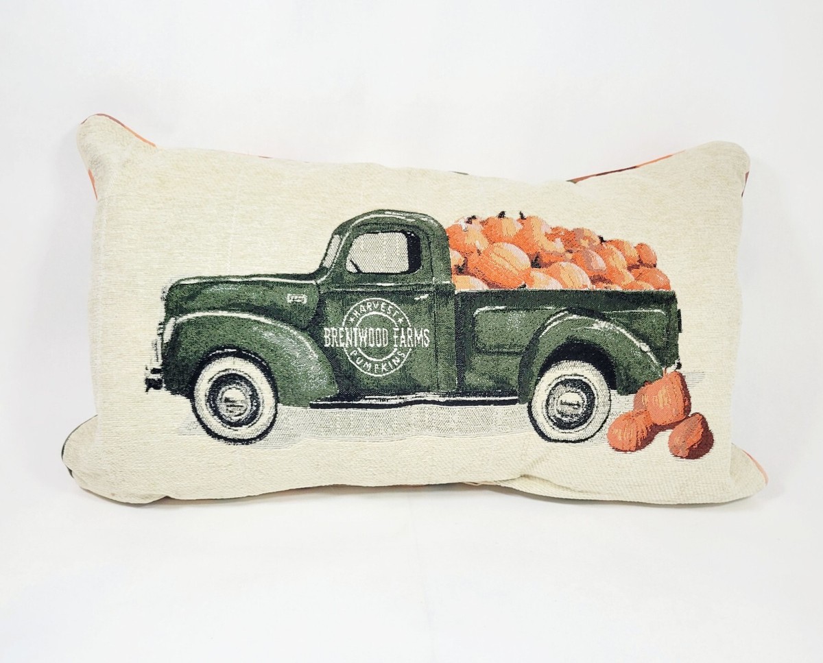Green Pumpkin Truck LumbarThrow Pillow Green Pumpkin Truck LumbarThrow Pillow