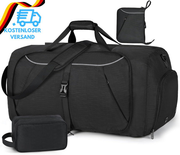 Faltbare Reisetasche 65L 80L 100L GroßE Leichte Sporttasche Mit Schuhfach FüR He-image