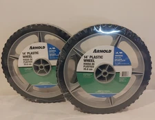 Set Of 2 - Arnold 14 in x 1.75 in Plastic Lawn Mower Replacement Wheel 1475-P