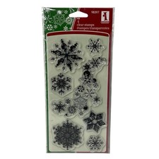 Inkadinkado Poly Clear Stamps Set of 7 Snowflakes Winter Christmas Holiday