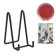 Plate Holder Easel Display Stand - 6 inch Metal Plate Stands for Display - Ta...