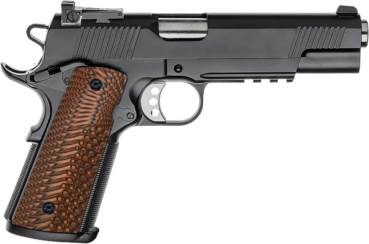 Grips 1911 G10 Full Size Government/Commander - Texture OPS Antiscivolo - Taglio Per Sicurezza Ambi - Grigio/Nero