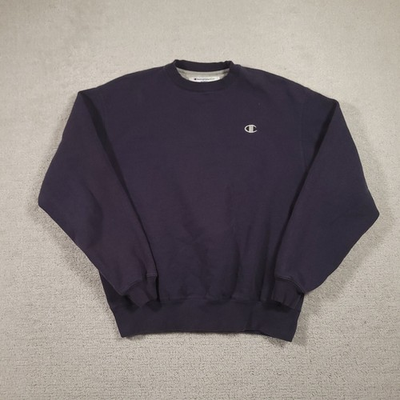 #ad Champion ECO Sweatshirt Mens Large Blue Fleece Crewneck Logo Pullover $19.99