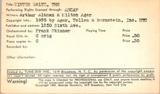 Tune-Dex Winter Waltz Arthur Altman & Milton Ager 1942 Ager Yellen & Bornstein