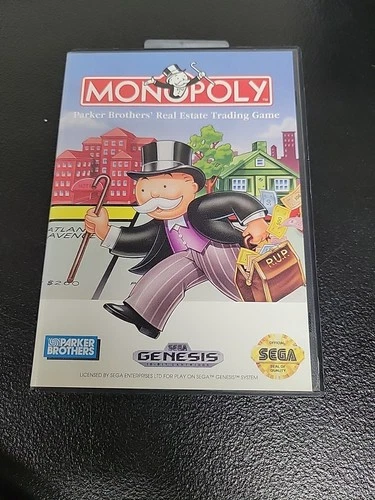 Monopoly (Sega Genesis, 1992) Complete With Manual And Poster