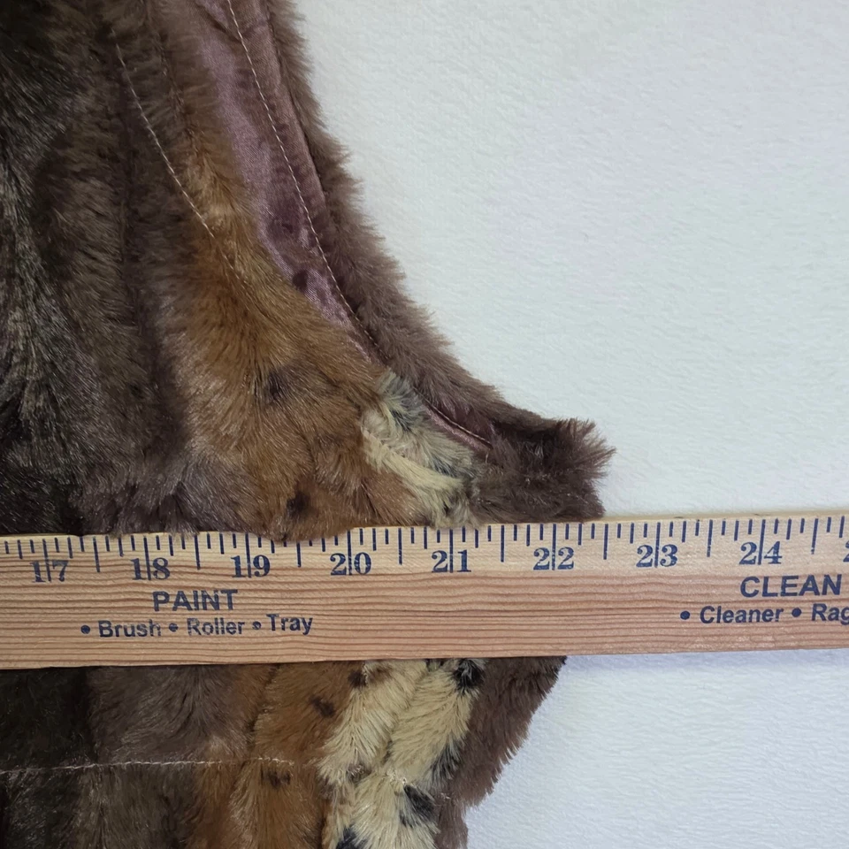 Chaleco Pretty Angels para mujer L verde imitación piel estampado de leopardo acolchado boho declaración Foto 4 de 4