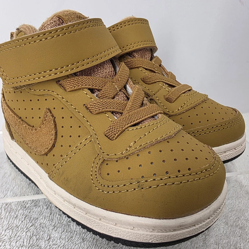 Nike Court Borough Mid 'Wheat' Toddler Size 5C Shoes 870027-701 Athletic - Imagem 3 de 4