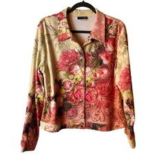 Impulse California Womens Floral Rose Print Jacket L Made In USA