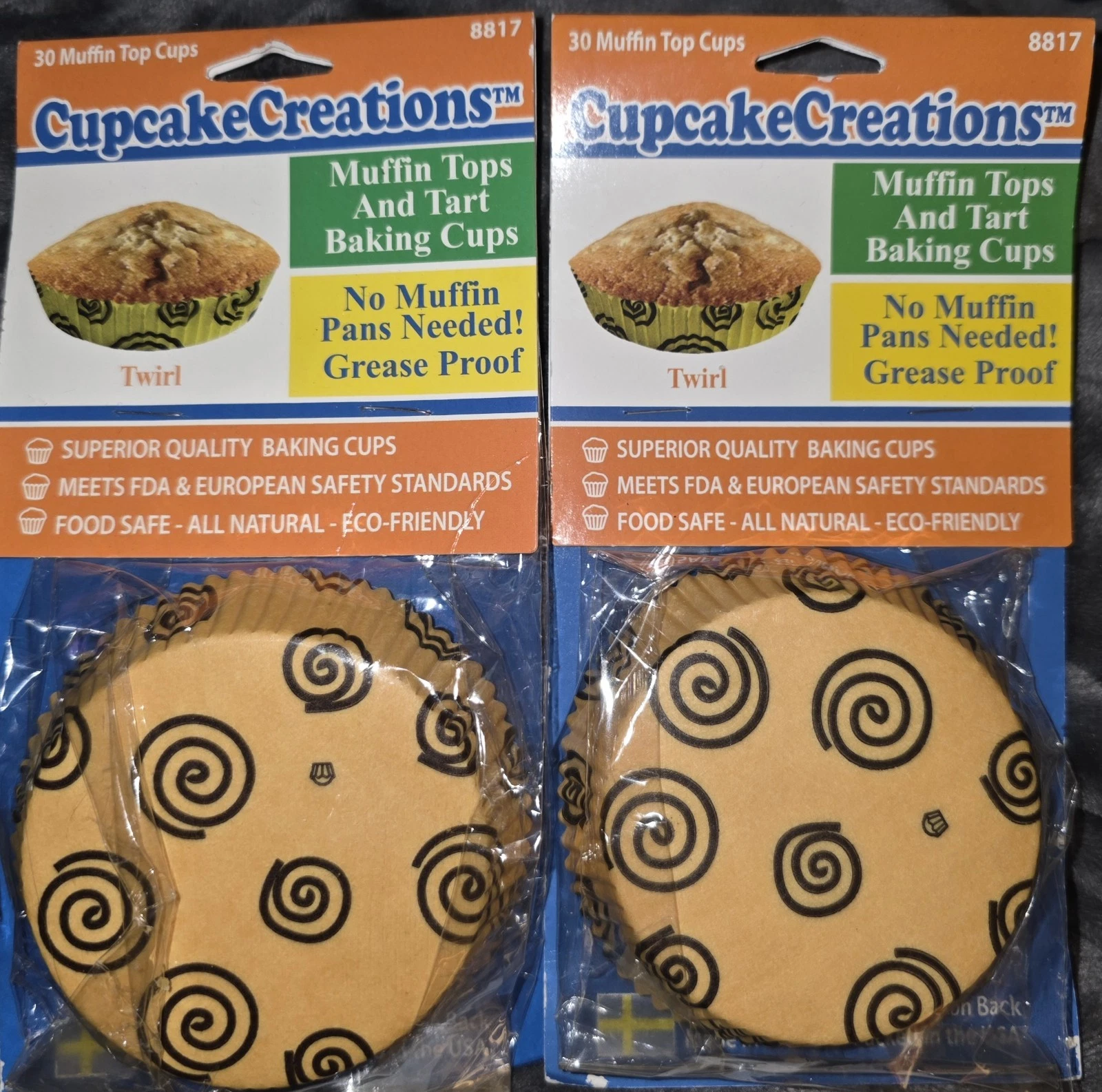Cupcake Creations Muffin Tops/Tart Baking Cups, 30 EA = 60 (Twirl) NO PAN NEEDED