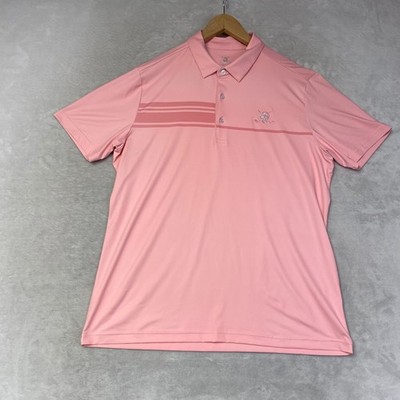 CHUC0 GOLF Mens Pink Skull Golf Polo Shirt Large Performance Dry Fit