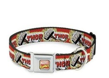 Marvel Comics Logo Thor  Hammer Seatbelt Collar 1  wide Large 15  -26  