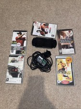 Sony PSP Black Handheld Game System Bundle + Charger + 5 Games