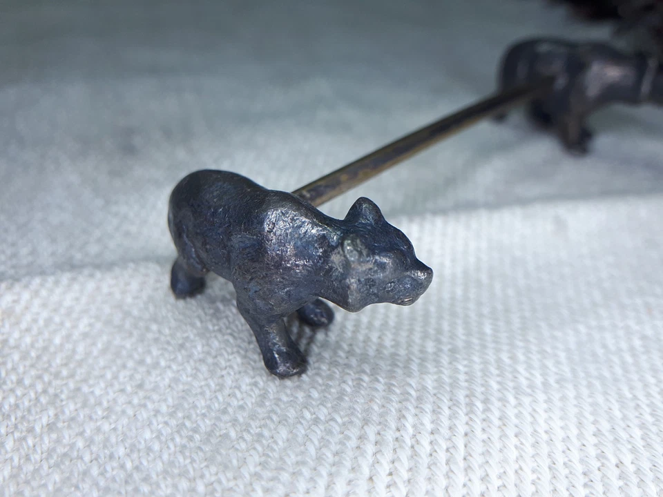 Resto de cuchillo de oso de metal plateado Aus. Siglo XIX. Aduanas de Estados Unidos ¡IMPUESTO incluido! Foto 2 de 4