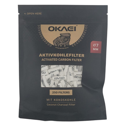 Okaei Filter 7 mm Aktivkohlefilter 250 Stck JointTips Coconut Filter Drehfilter