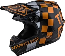 Troy Lee Designs SE4 Polyacrylite w/MIPS Helmet Checker Black/Gold Size XS - 109