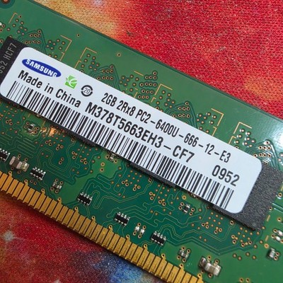 4GB Total SAMSUNG (2x2GB) DDR2 DIMM | PC2-6400U RAM | M378T5663EH3-CF7 (29/30)