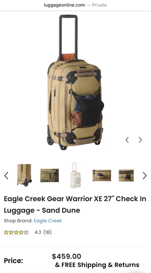 Equipaje facturado Eagle Creek Gear Warrior XE 27" - Sand Dune Foto 4 de 4