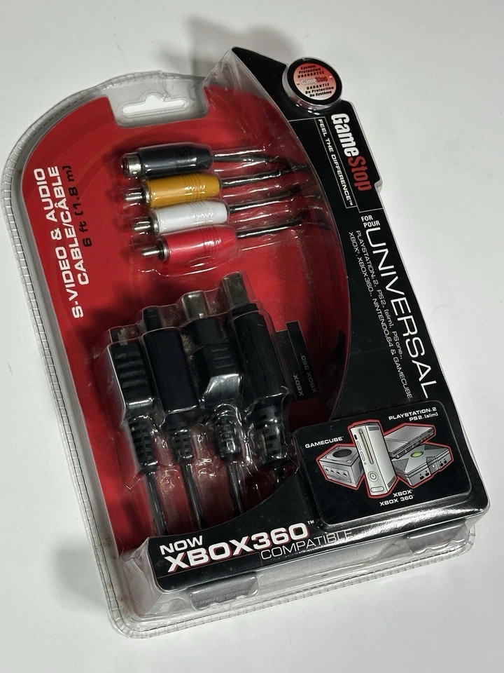 VTG New Gamestop Universal S-Video Audio 6ft Cable PS2 Xbox 360 GameCube Xbox - Image 3 of 4