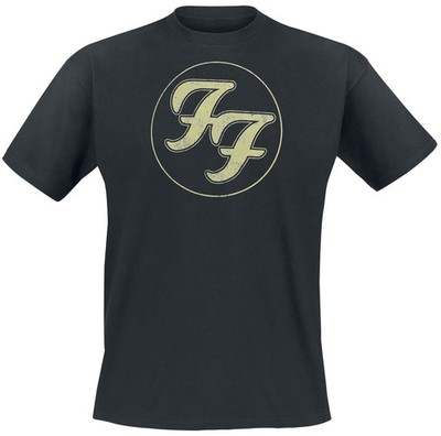 Foo Fighters Distressed FF Band Logo Official Mens T-Shirt Black L Black