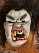Vintage 1999 Paper Magic Group Vampire Werewolf Halloween Mask w/ Hair