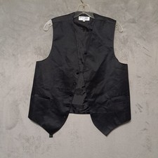 Vesuvio Napoli Mens Black Formal Dress Vest Size Small Adjustable Strap