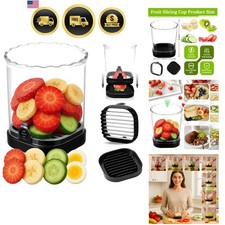 Strawberry Slicer with Stainless Blades | Egg & Fruit Slicer Cup for Banana, ...