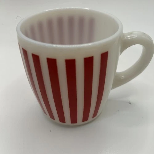 Vintage Hazel Atlas Red Candy Stripe Coffee Mug