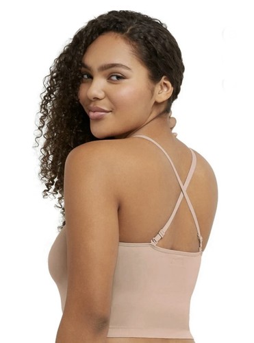 Blush da sera nuovo con etichette Maidenform taglia Med senza cuciture lisciante ritagliato Cami MST002 rosa - Foto 3 di 10
