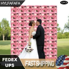 12pcs 3D Artificial Flower Wall Panel Silk Rose Mat for Wedding Backdrop 38 38cm