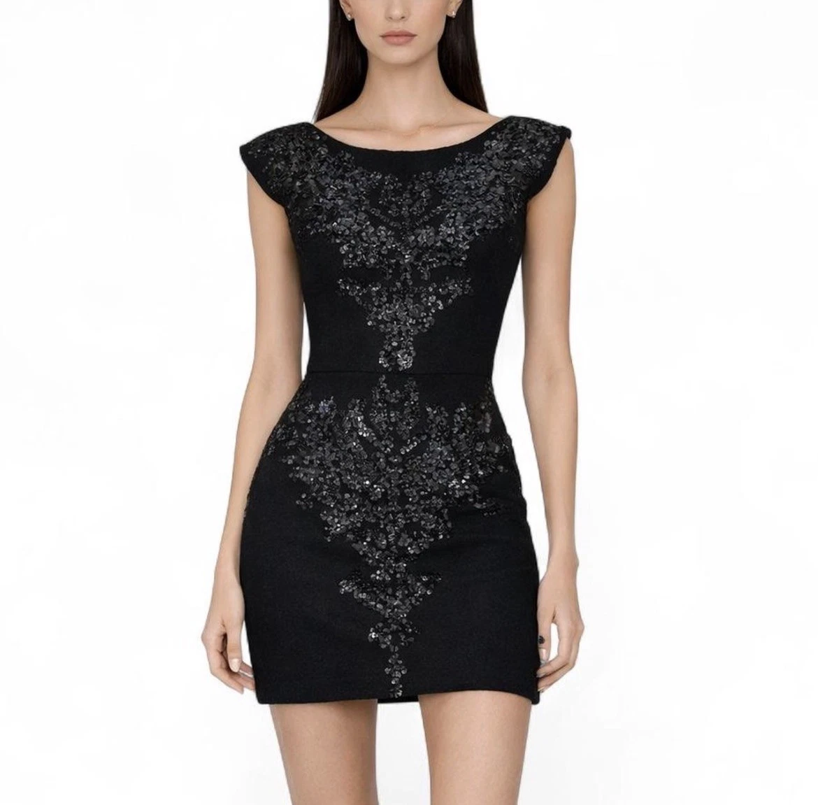 alex perry black sequin dress Moonchild Halter Mini Dress Black main image 0