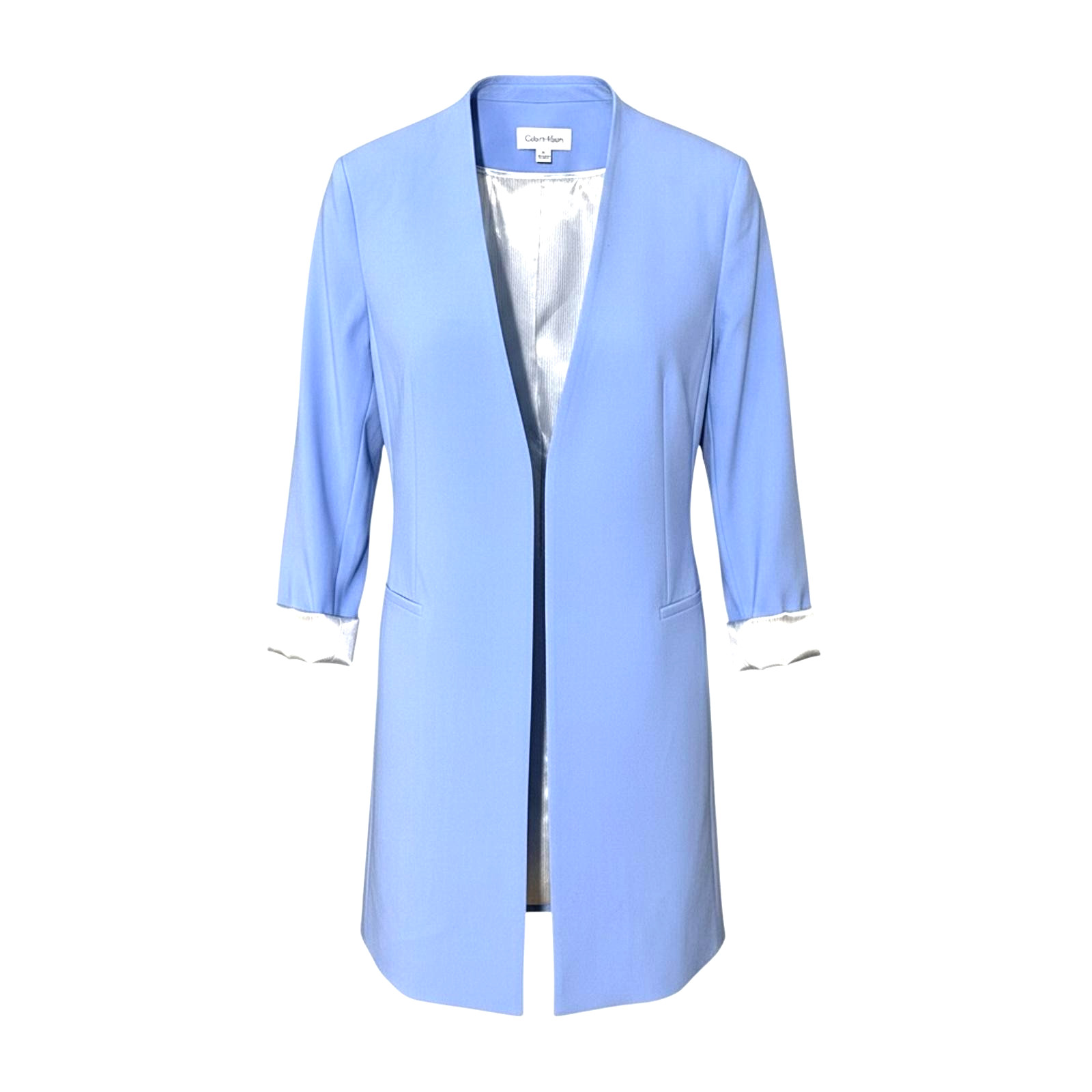 CALVIN KLEIN Womens (8) Baby Blue Petite Open-Front Topper B