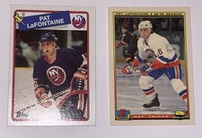 1988-1991 Bowman Topps Pat LaFontaine New York Islanders NHL Card Lot of 2 VGEX