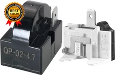 Refrigerator Starter Relay and Overload Protector Kit QP2-4R7 4.7 Ohm 1 Pin PTC