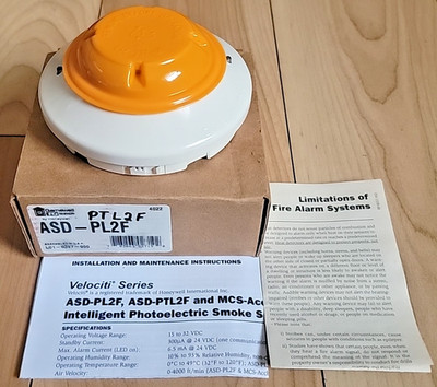 Honeywell Gamwell ASD-PTL2F S911 Smoke Detector Head Fire Alarm Sensor - NEW
