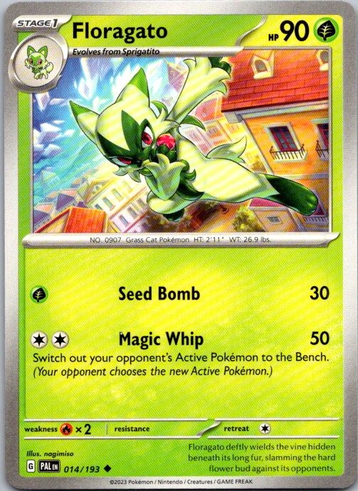 Floragato 014/193 Uncommon Paldea Evolved Pokemon Near Mint