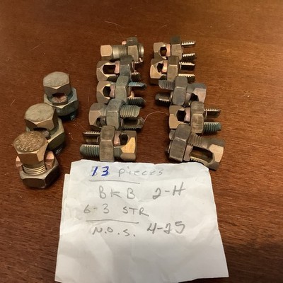 Lot Of 13 BKB Brass Split Bolt Connectors 2H 6-3 STR 4-25
