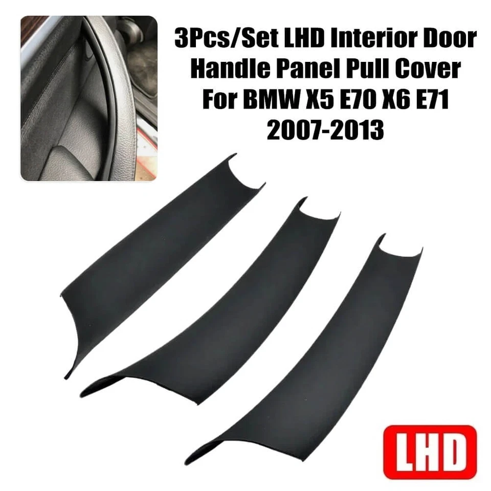 3Pcs/Set LHD Door Handle Cover For BMW X5 E70 X6 E71 2008-2013 X6 E72 2009-11 - Image 2 of 4