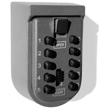 Key Lock Box for Outside Wall Mount, Waterproof Spare Key Storage Box, 10-dig...