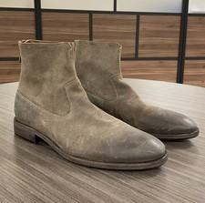 John Varvatos Men’s Sullivan Zip Back Suede Grey Boots sz 10