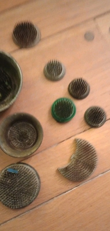 Vtg  Metal & Others Cage  Flower Frogs Collection Of 16