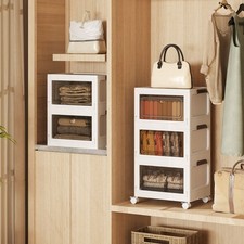 Collapsible Storage Bins Stackable 75L Organizer Boxes