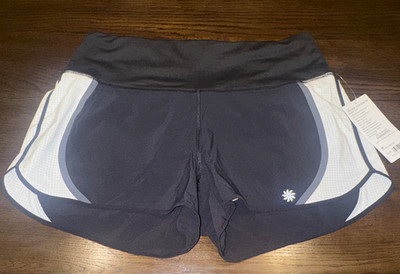 Athleta High Rise Acceleration 3.5'' Colorblock Shorts Pockets Drawstring
