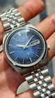 Seiko Automatic Blue Tail Textured Dial Vintage Men's Wrist Watch