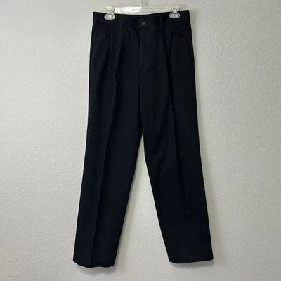 Dockers Men’s Black Pleated Dress Pants W31 L32 Individual Fit Cotton Slacks - Image 1 of 4