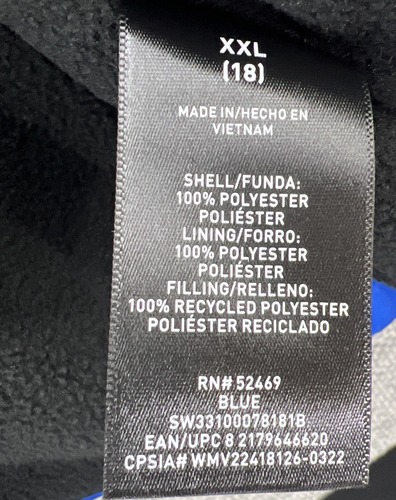 Swiss Tech Unisex Kids Blue Size XXL (18) Hooded Fleece Lined Puffer Jacket New! - Picture 7 of 13