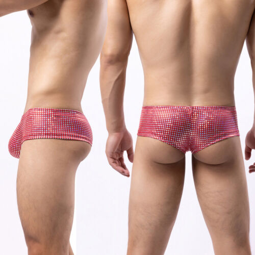 Herren G String T-Back Unterwäsche Pailletten Slips Ausbuchtung Beutel niedrig steigende Shorts - Bild 3 von 24