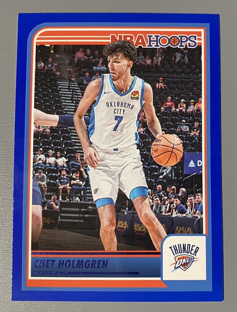 2023-24 Panini NBA Hoops Chet Holmgren Blue Parallel #24 Oklahoma City Thunder