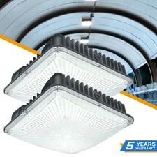 2 Pack 70 Watts LED Canopy Lights Parking Garage Gas Station Lighting Fixture